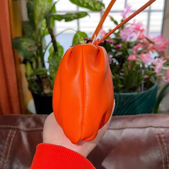 ‼️ NEW Staud Orange Leather Bean Shoulder Bag - Picture 2 of 12